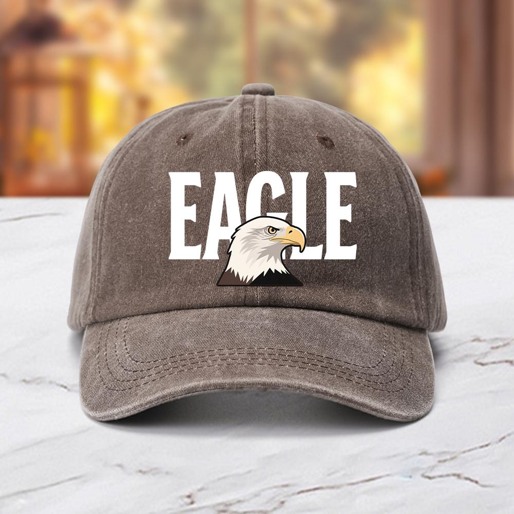 Classic Retro Eagle Head Printed Baseball Cap for Sun Protection and Leisure, Suitable for Outdoor Vacation and Daily Leisure