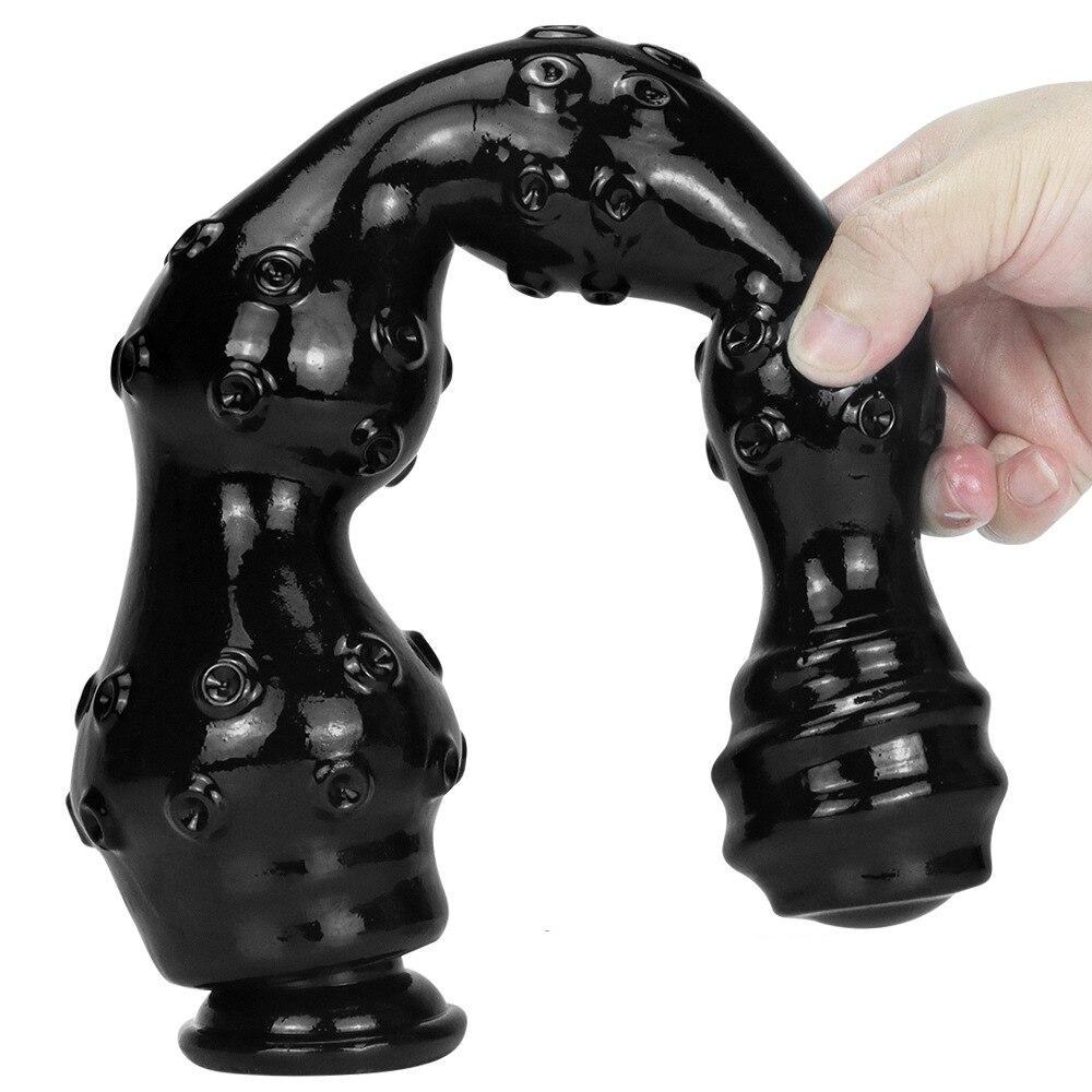 40cm Big Black Dildos Strap On Realistic Animal Dildo Anal Plug Adult Sex Toys Fisting Fetish Slave BDSM