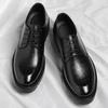 Neue Luxus Herren Brogues Leder Schuhe mit Absatz Männer Größenerhöhung Einlegesohle 8cm/10cm Schwarz Formell Business Hochzeit Arbeit Herrenschuhe