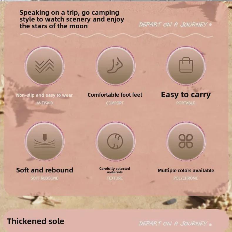 Damesandaler med tykk såle i EVA: Høydeøkende, sklisikre sko med deodoranthull for utendørs fritidsbruk