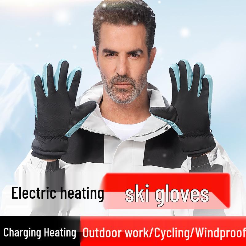 Unisex Heated Waterproof Motorcycle Gloves with Thick Insulation and Velvet Lining