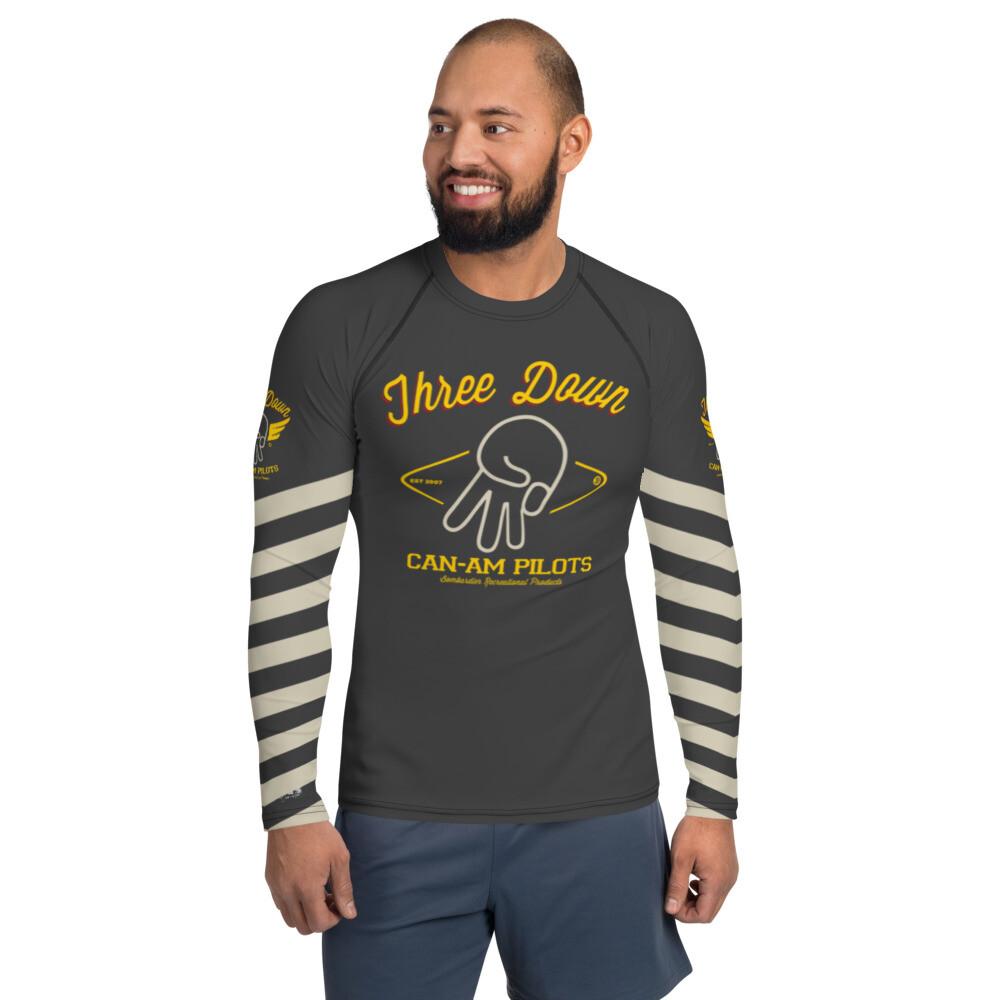 Three Down Can-Am Pilots Gray Men s Rash Guard S