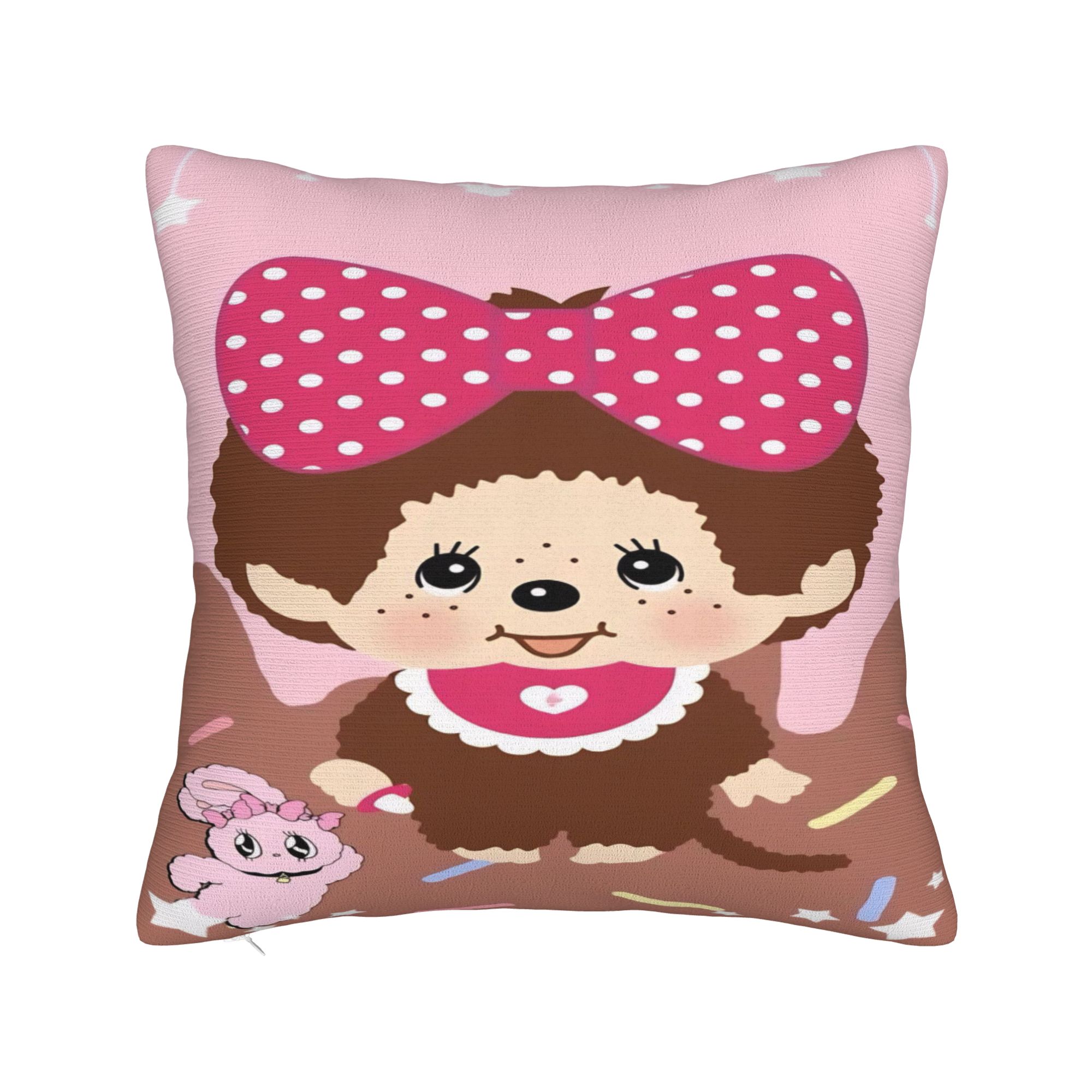 Bedroom Decorations Kawaii Monchhichis  Pillowcase Accessories  Pillow Covers Zippered Multiple Sizes 12x12in 30X30cm