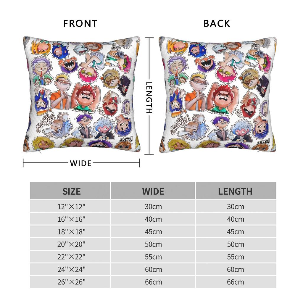 Haikyuu  Square Pillow Case Yu Nishinoya Cushion Covers Funny Polyester Decorative Throw Pillow Case Cover for Car 18x18