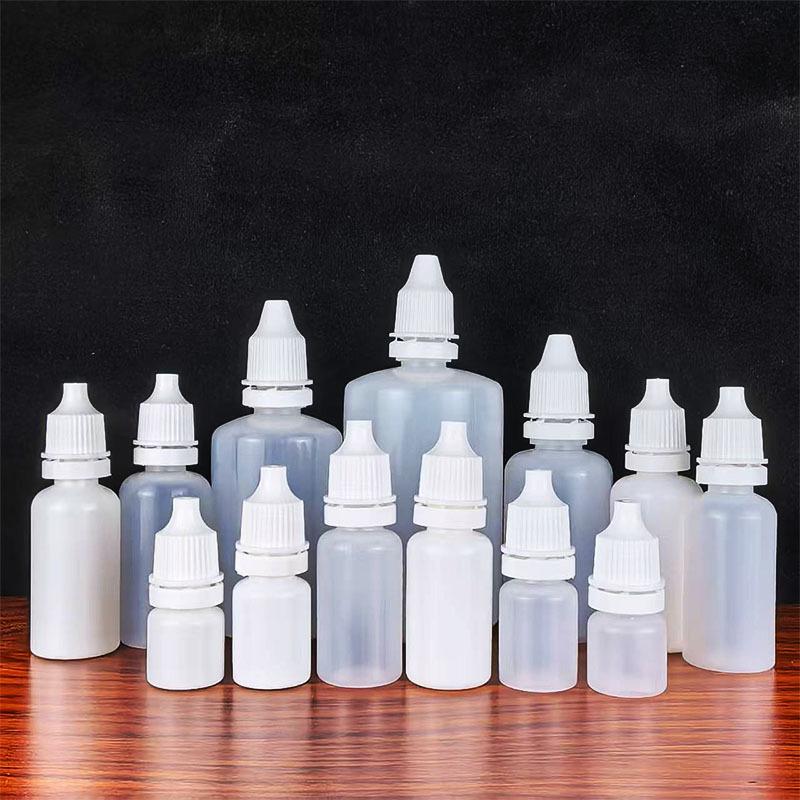 20ml, 50ml, 100ml Translucent HDPE Dropper Bottles - Squeeze & Eye Drop Design