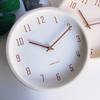 Cream-style Wall Clock, Solid Wood, Silent, Round, Fashionable Clock, Simple Decoration for Living Room and Bedroom