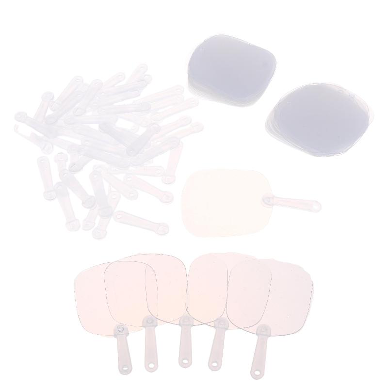 50Pcs Mini Transparent Plastic Hand Fan Diy Painting Small Clear Fan Lightweight Reusable Craft Fan For Kids Handmade Party Gift