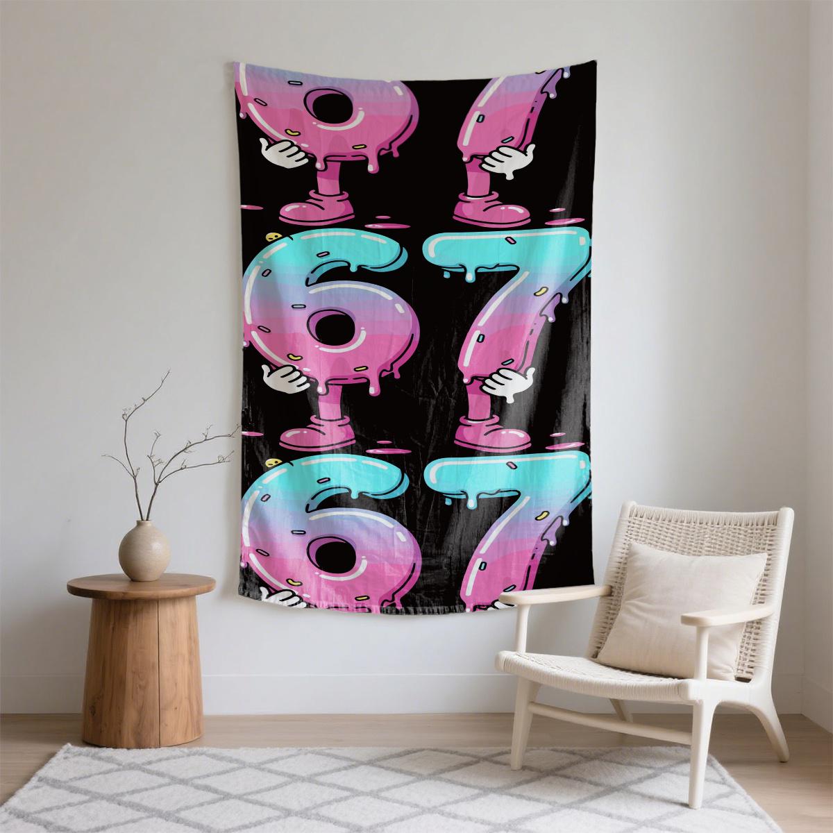 

Repeating 67 dripping with hands Digital printing polyester wall tapestry suitable for use in living bedrooms offices bars party 74x94cm(29x37in)