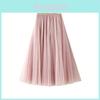 Polyester Tulle A Line Skirt For Women With Elastic Waist For Spring Summer Casual Wear