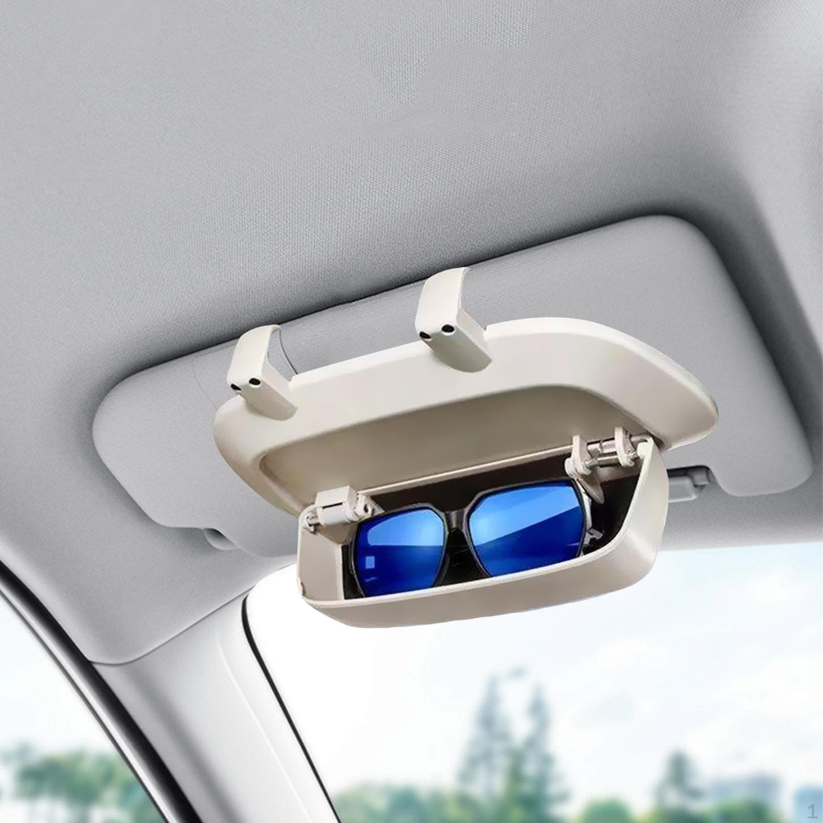 

Car Sun Visor Glasses Box Eyeglasses Holder Container Protective Clip on Frame Sunglasses Storage бежевый