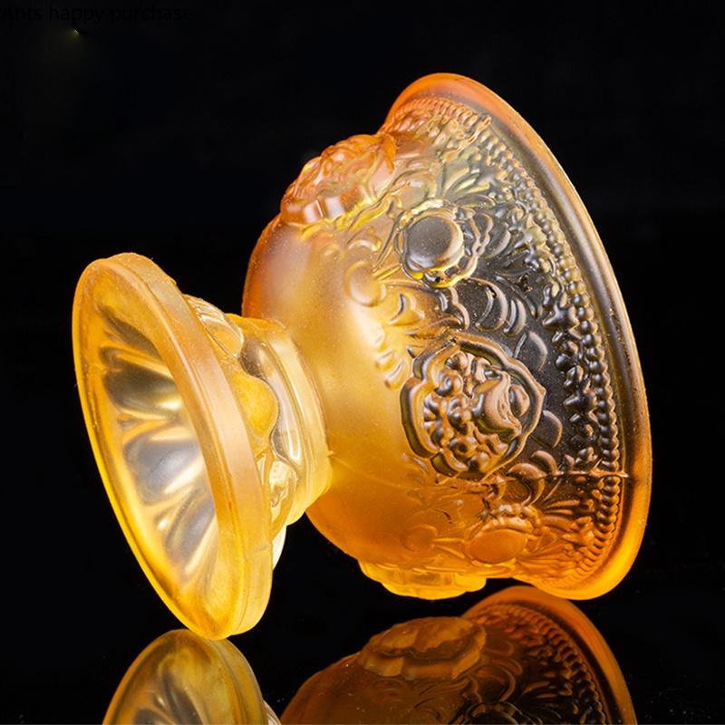 Buddhismus Opferbecher Buddhismus Tasse Bunte Farbige Glasur Tasse Heiliges Wasser Becher 7-teiliges Set Buddhistische Vorräte Dharma Tassen Schale