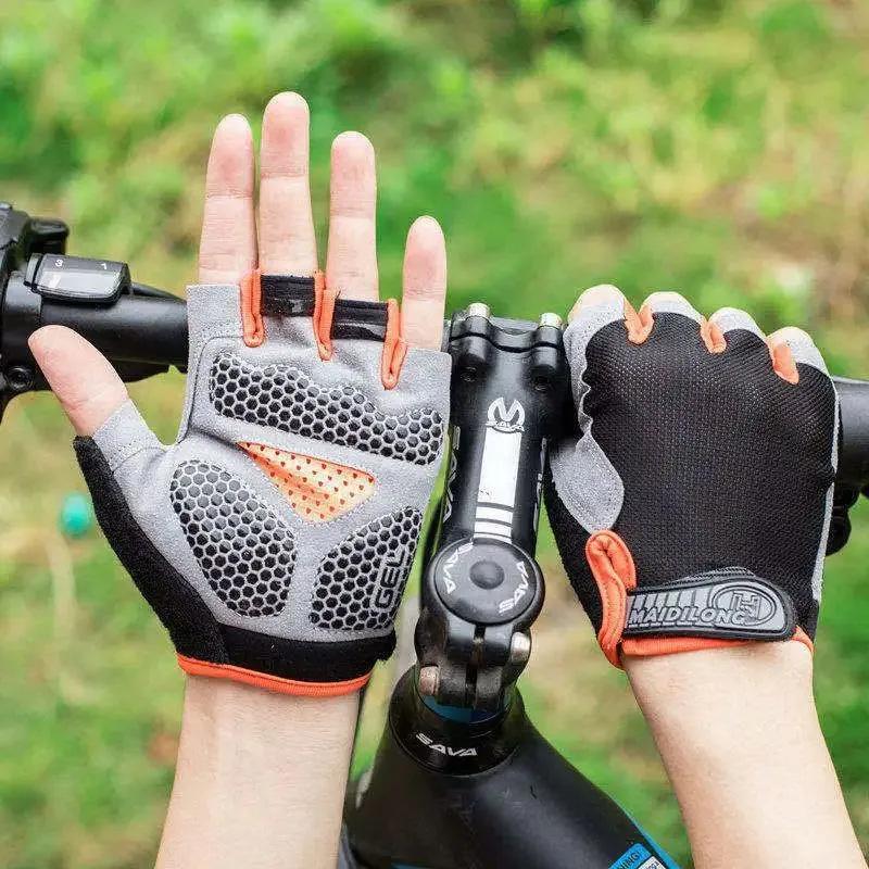 Half Finger Cycling Gloves Durable Anti Slip Breathable Lightweight Gloves for Outdoor Sports Fishing and Workout Use