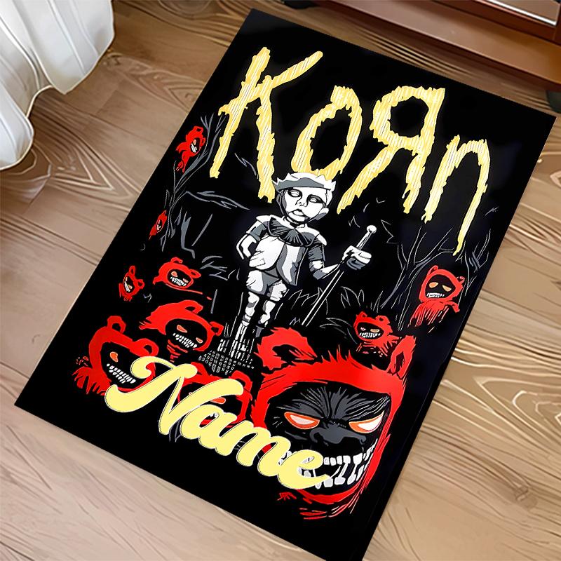 Custom personalization Korn rock band Print Area Rug - Soft, Washable Non-Slip Indoor Mat,Living Room,Home&Office Decorative Rug
