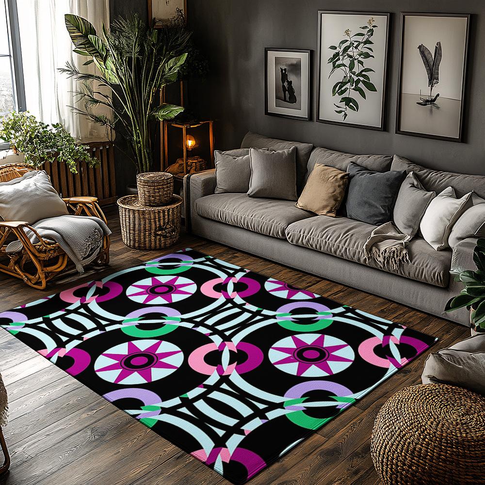 

Modern Abstract Carpet Floor Mat Living Room Decor Non-Slip Area Rug Geometric Pattern Home Decor Indoor Outdoor Doormat Stylish 50x80cm