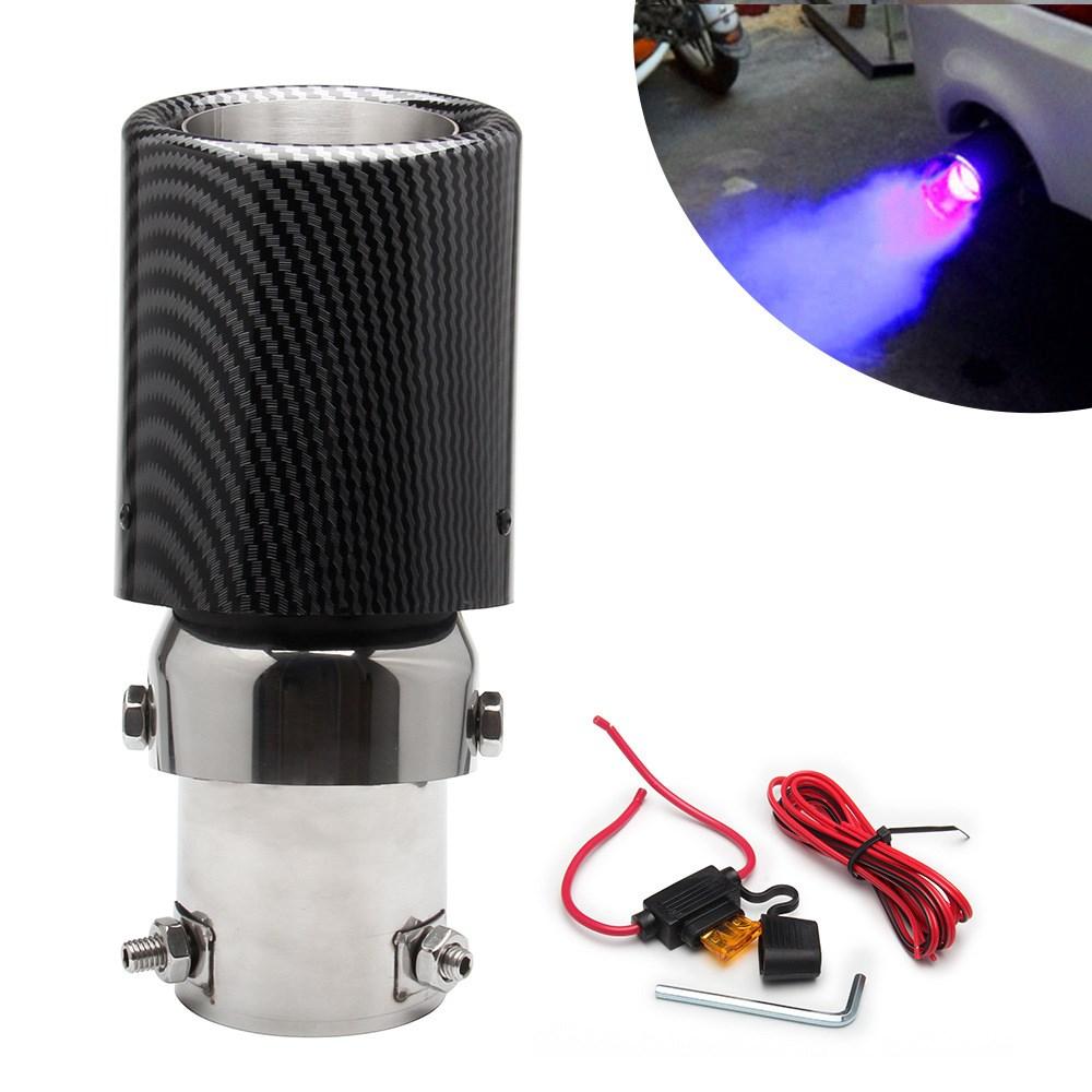 Universal Auto Modifizierte Auspuffspitze Rohr LED Rot/Blau Licht Auslass Auspuffrohr Schwanz Throat Schalldämpfer Turbo