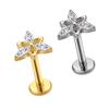 Ready to Ship Classic 24K Gold Plated Titanium Labret Stud Body Jewelry with Zircon for Party & Engagement