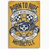 DORA Tin Sign Born To Ride Motorcycle Tin Signs Retro Metal Sign Plaque Vintage Wall Decor Garage Bar Man Cave Decorative Plate