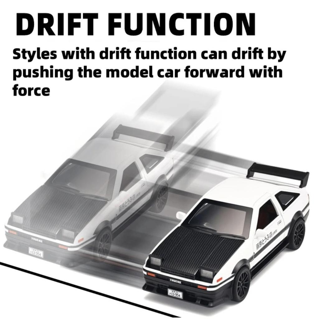 1/32 Toyota Initial D AE86 Drift Function Alloy Car Diecasts & Toy Vehicles Metal Toy Car Model Sound and Light Collection Kids Toy