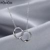 925 Sterling Silver Irregular Circle Necklace Simple Female Clavicle Chain Necklace Daily Jewelry
