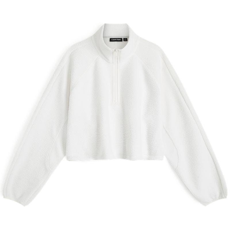 

Calvin Klein Однотонный минималистичный флисовый свитшот с воротником-стойкой Женский свитшот Лунно-белый 4WF3W327100 L