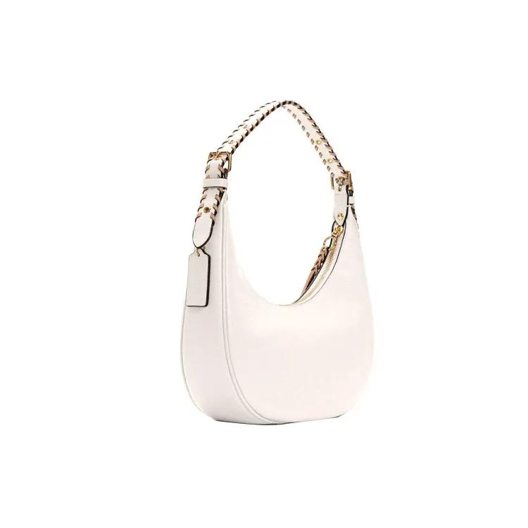 COACH Bailey Refined Pebbled Leather Smooth Leather Hobo Bag , Shoulder Bag , Handbag Large Women's White (Unisex) Shoulder Bags