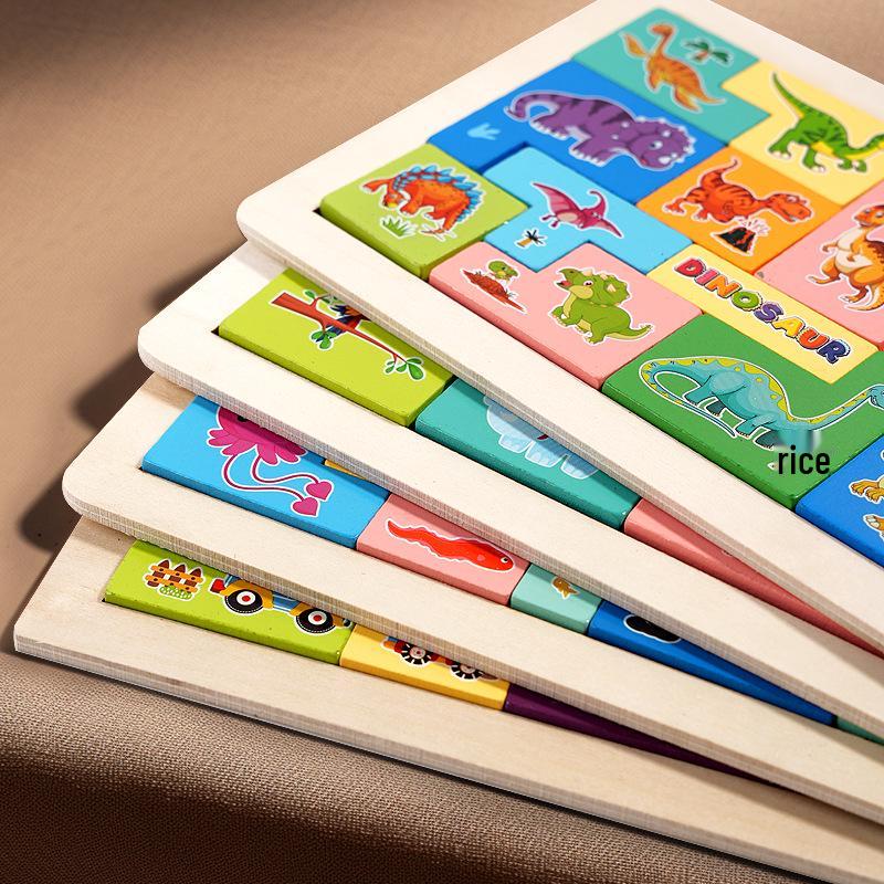 Montessori Wooden Educational Puzzle for Children: Fun Theme Block Toy for Early Cognitive Development