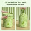 Green Printed Bags with Handles for Kitchen and Bathroom - Portable Garbage Bags for Household Use