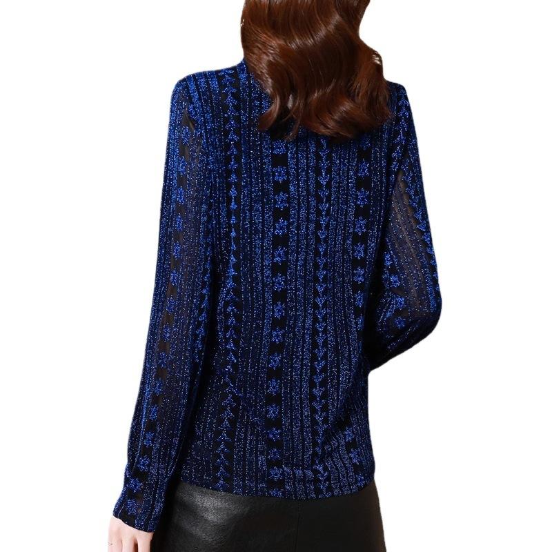 Women's Velvet Half Turtleneck Base Shirt for Women In Autumn and Winter New Middle-aged Women's Clothing with Tops Long-sleeved T-shirt for Women