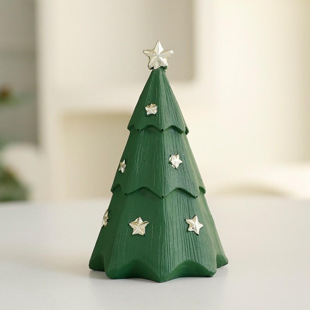 Handicrafts Christmas Tree Decoration Set Resin Mini Christmas Tree Desktop Ornaments Office