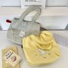 Embroidery Small Fresh Large Capacity Drawstring Cloth Bag Girls Shoulder Bag New Versatile Casual Shoulder