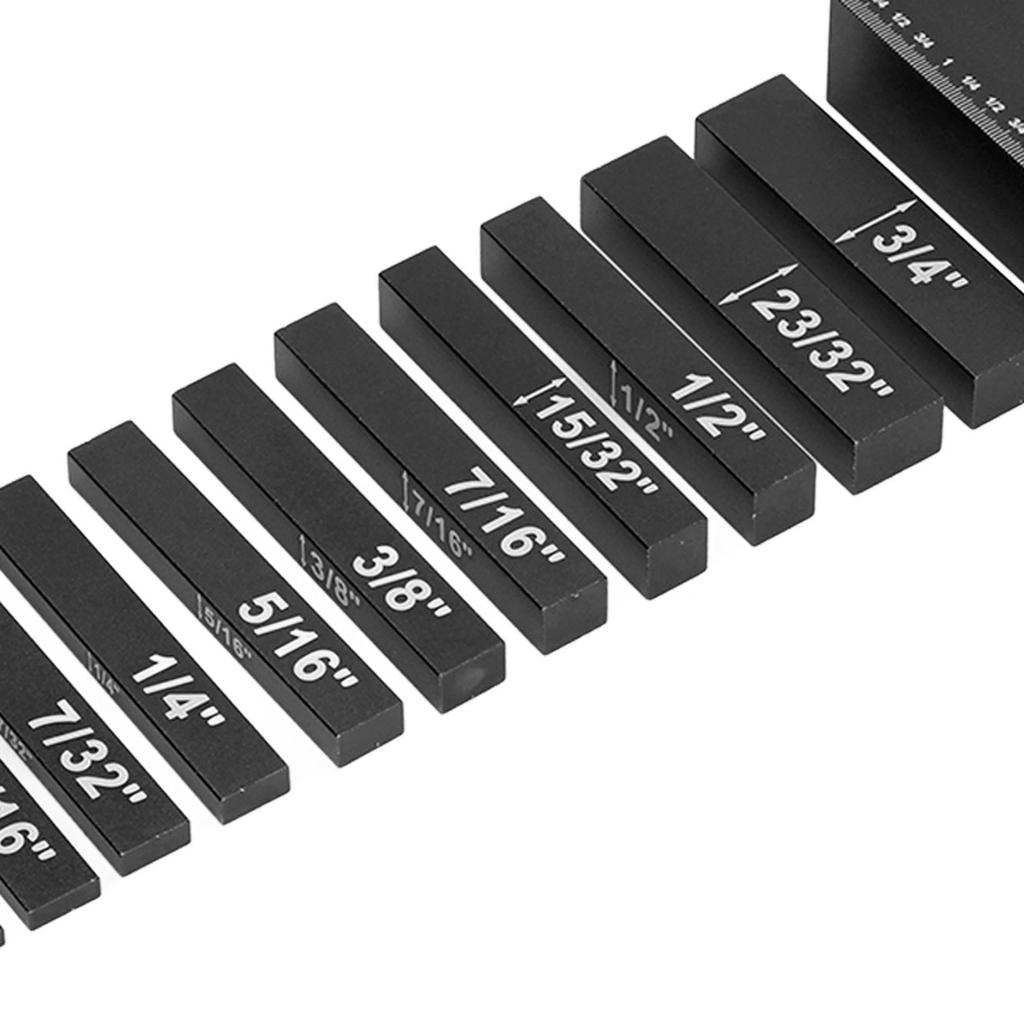 15pcs Setup Blocks Engraved Size Aluminum Alloy High Strength Height Gauge Set for Woodworking