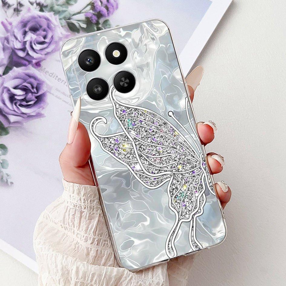 For Honor 400 Smart 2025 Case Fashion Bamboo Flower Soft Silicone Clear Bumper Protective Cover For Honor 400 Lite ABR-NX1 Funda
