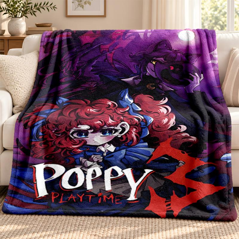 Poppy Playtime blanket Flannel Blanket Soft Cozy Plush Throw for Sofa Bed Lightweight Home Decoration Outdoor camping