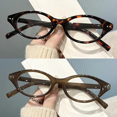 Kleiner Rahmen Fertiglesebrille 0+0,5+1,0+1,5+2,0+2,5+3,0 +3,5 +4,0 Elliptisch Vollrahmen Blaulichtfilternde Brillengläser