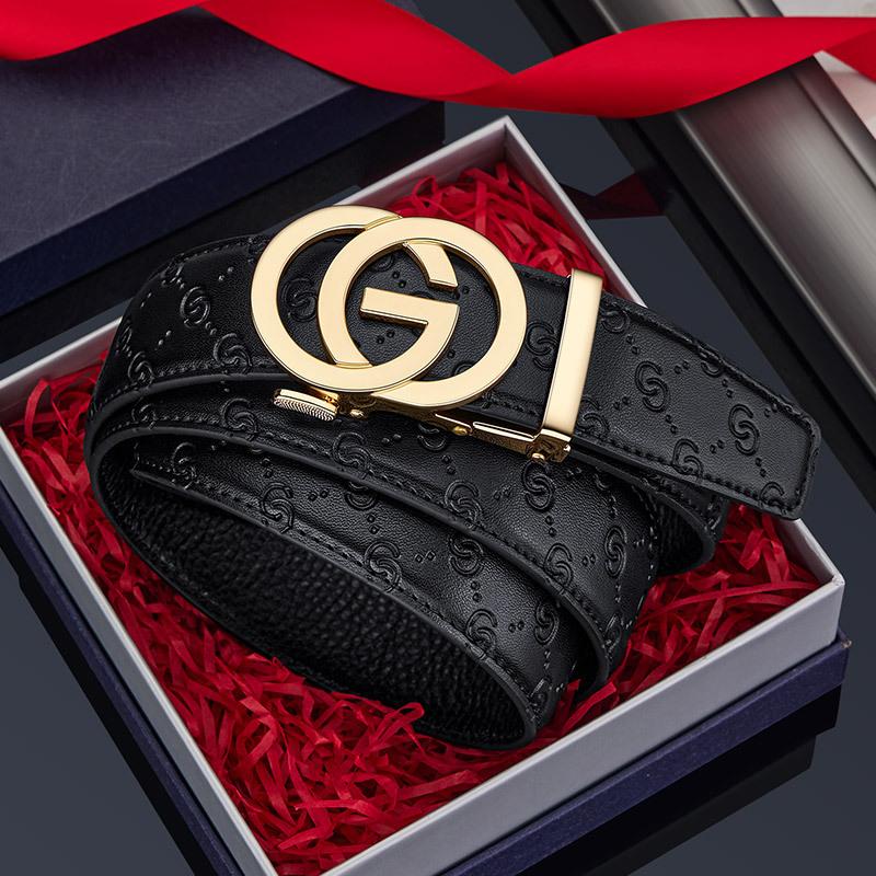 Business Men Belt Casual Fashion Luxury Designer Famous Brand Automatic G Buckle Women Belts Leather Belt for Men Male Jeans