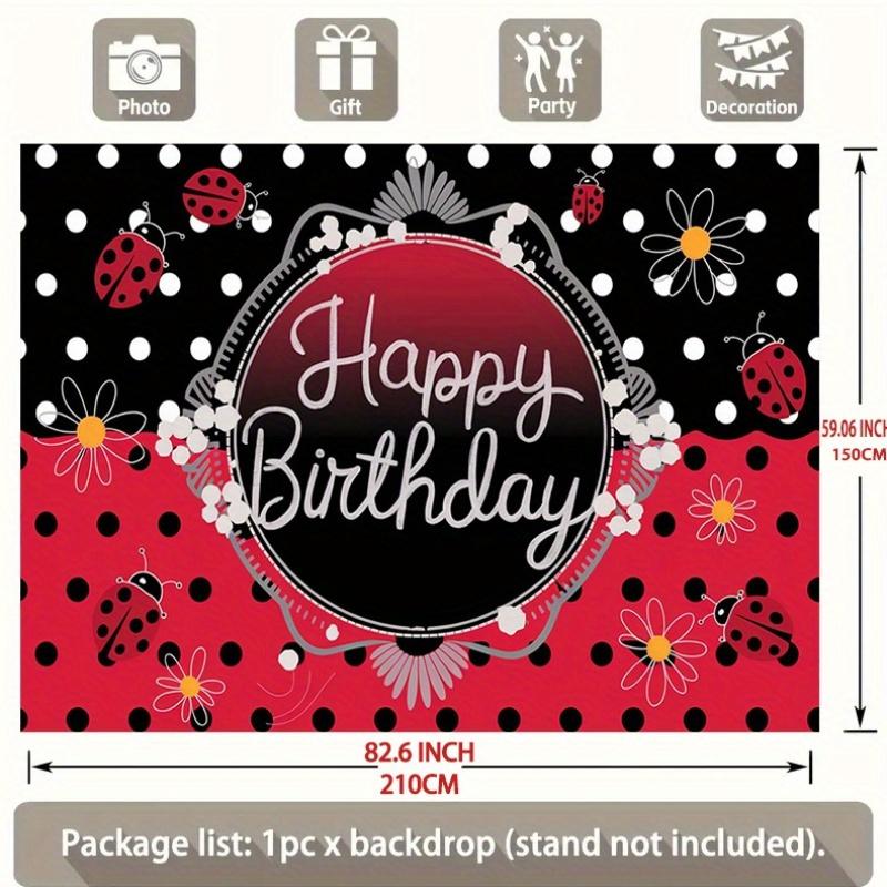Ladybug Birthday Backdrop 1pc - Wall Hanging Decor