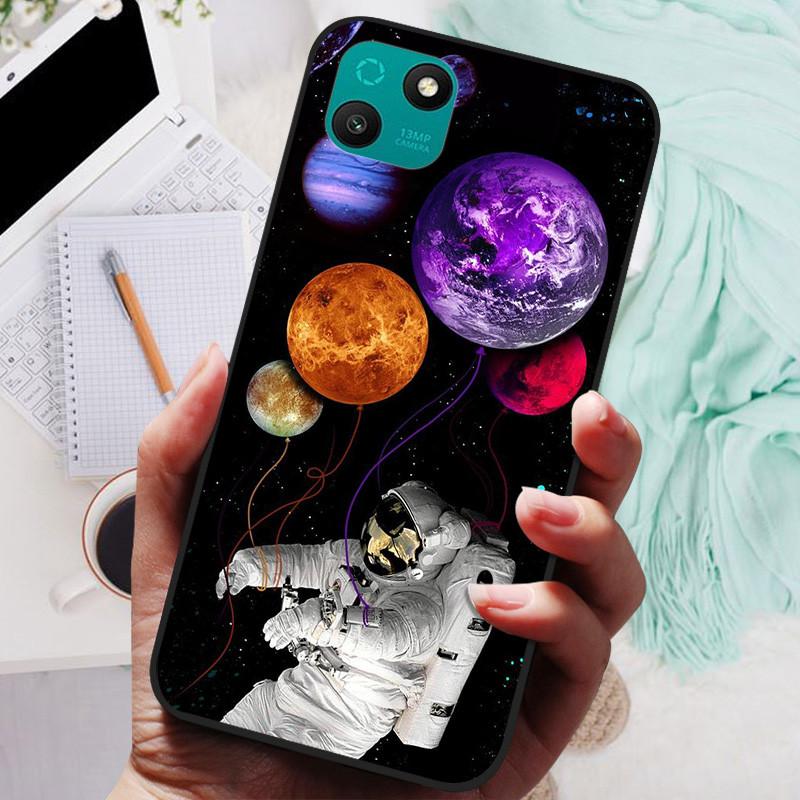 Soft Phone Cover For Wiko T10 4G Case T3 Funda TPU Space Marble Black Silicone Coque for Wiko T 10 WikoT3 Shockproof Cartoon