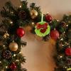 Glitter Bow Holiday Decorations Faux Fur Pom Poms Christmas Ornaments, 2.3 Inch Soft Fluffy Green Ball Hanging Cute Seasonal Decorative Accents