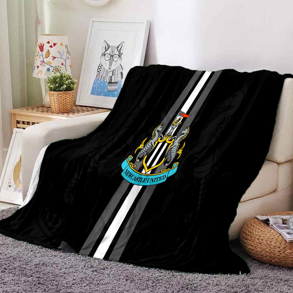 Dynamic Newcastle Football  Flannel Blanket, Soft Polyester, Modern Design, All-Season for Camping, Travel, Gifts for Holidays or Birthdays