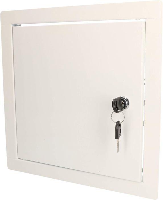 Trappe de visite - KOTARBAU - 25 x 25 cm - Métal - Blanc - Avec clés