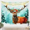 Fire & Ice Phoenix Tapestry, Red Blue Mythical Birds on Black Starry Background, Wall Hanging for Fantasy Aesthetic Decor