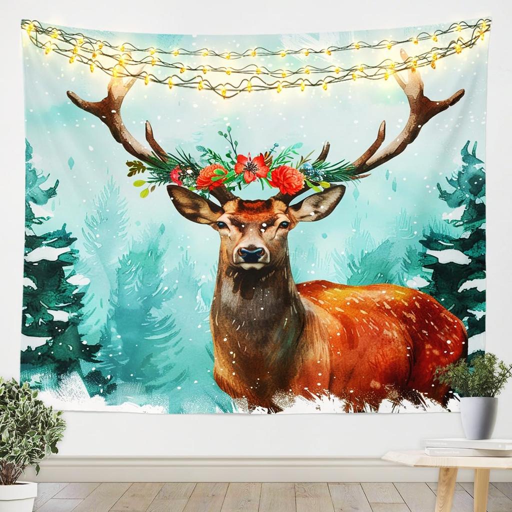 Fire & Ice Phoenix Tapestry, Red Blue Mythical Birds on Black Starry Background, Wall Hanging for Fantasy Aesthetic Decor