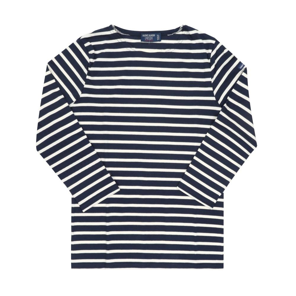 Saint James Kids Long Sleeve Tee Modern Stripe 2066 Marine Ecru