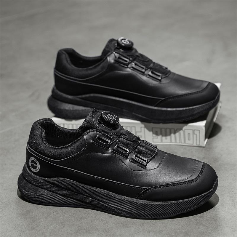 Shoes autumn new knob buckle waterproof casual shoes outdoor thin lace-up mountaineering sneakers