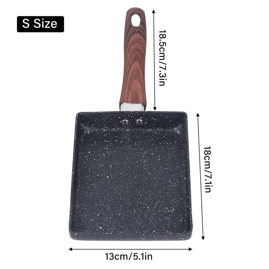 Breakfast Flat Pan Rectangle Non Stick Japanese Omelette Frying Pan for Home Kitchen Egg