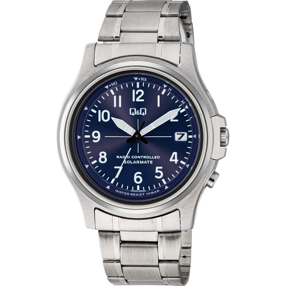 [Citizen Q&Q] Watch, Analog, Radio-Controlled, Solar-Powered, Water-Resistant, Date Display, Meta...