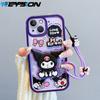 KEYSION Shockproof Case for iPhone 13 Pro Max with Lanyard Soft Silicone Cute 3D Cartoon Doll Phone Cover for iPhone 12 11 Pro Max