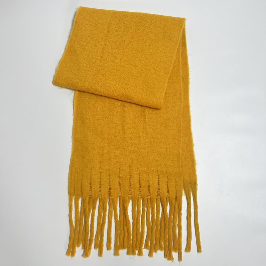 Versatile mohair solid color scarf women's winter thickening simple warmth enlarged shawl scarf