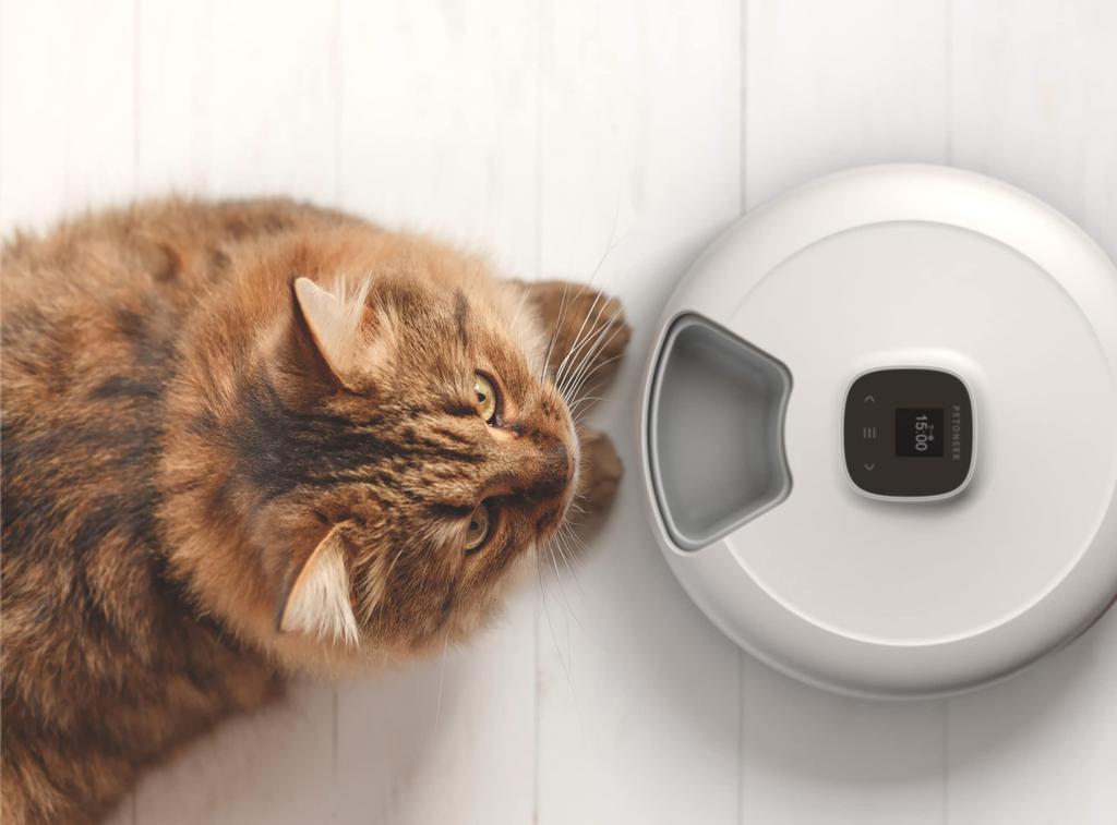 Petoneer NutriSpin 6 Meal Pet Feeder Reliable domestic support Automatic pet feeder for wet power ideal for when away from easy to and perfect for