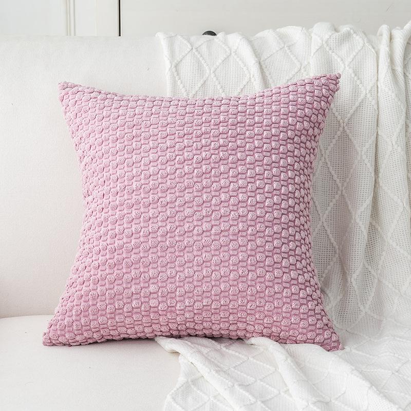 New Double-sided Bubble Corduroy Pillow Solid Color Dormitory Pillow Bedside Cushion Sofa Pillow Cover